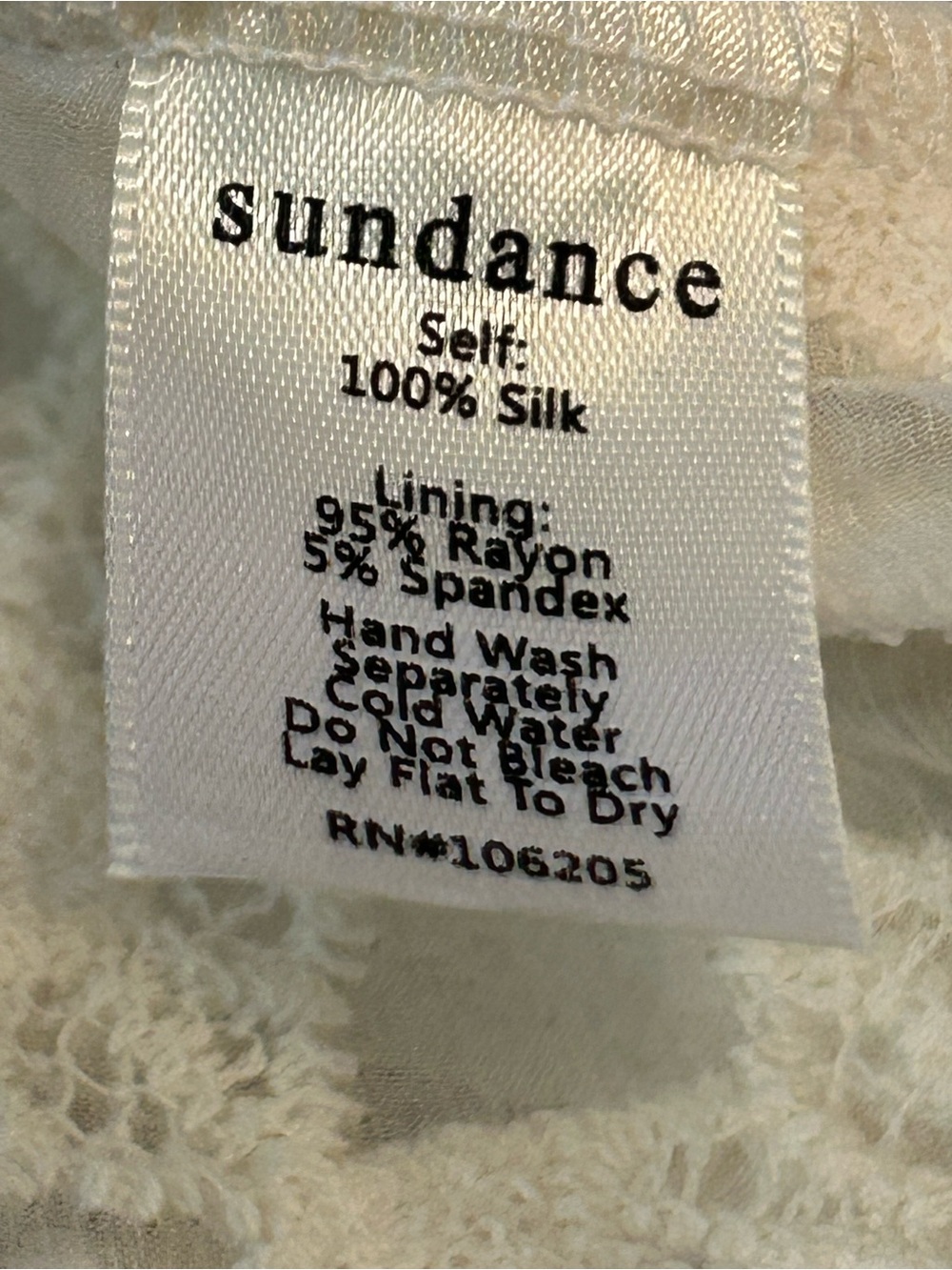 Sundance Embroidered Susannah Lace Overlay Dress 100% Silk White XS bell sleeve - Picture 7 of 7